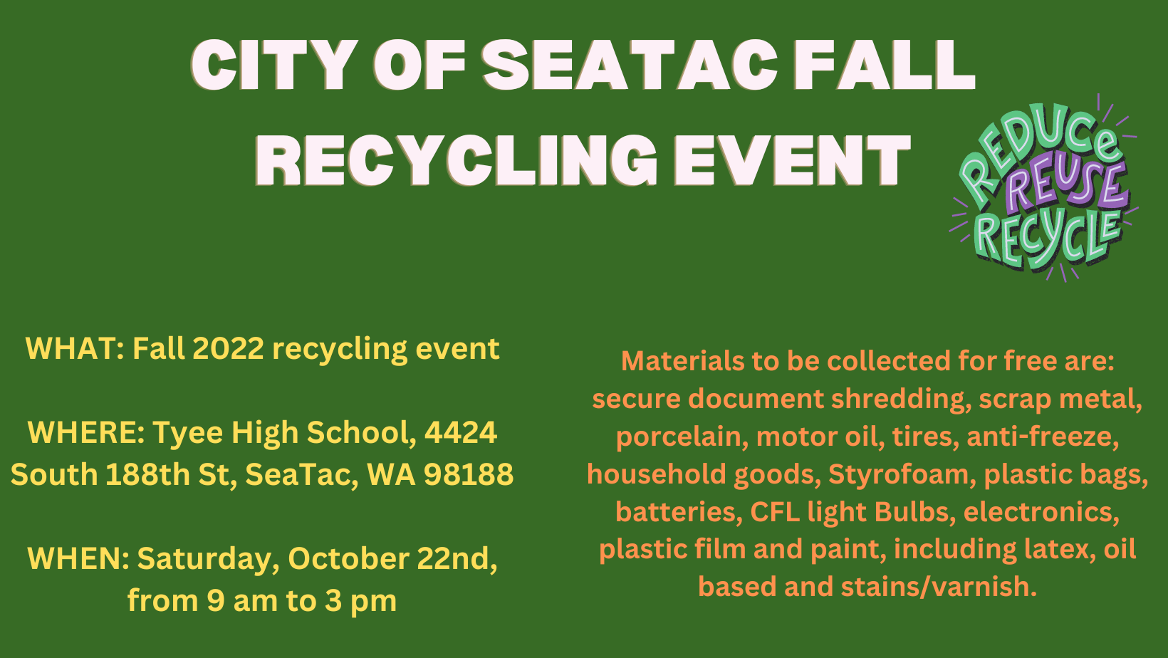 SeaTac Fall Recycling Event